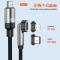 ENKAY ENKAY 1 m 3in1 USB-C - Lightning / USB-C Magnetisk Svart