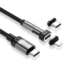 ENKAY ENKAY 1 m 3in1 USB-C - Lightning / USB-C Magnetisk Svart