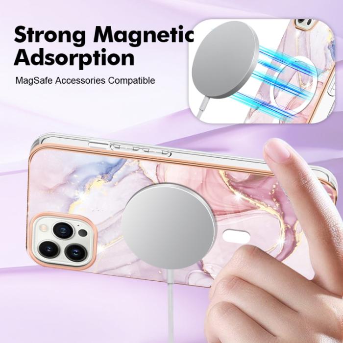 Bild 3,  iPhone 15 Pro Skal MagSafe Marmor Roséguld
