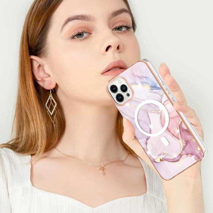 Bild 6,  iPhone 15 Pro Skal MagSafe Marmor Roséguld