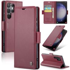 CASEME CASEME Galaxy S24 Ultra Fodral Slim Litchi L&auml;der R&ouml;d