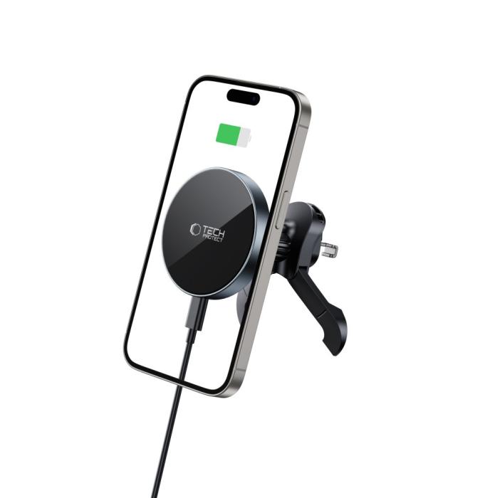 Bild 2, Tech-Protect Tech-Protect 15W Magnetisk MagSafe Laddare För Luftventil Svart
