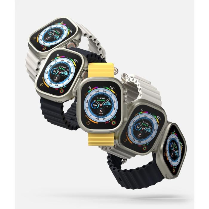 Bild 4, Ringke Ringke Apple Watch Ultra 49 mm 2-PACK Skal Slim Titanium Grey/Clear