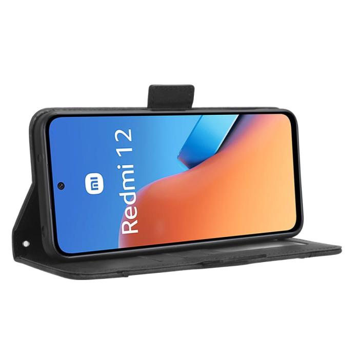 Bild 3,  Xiaomi Redmi 12 5G/4G Fodral Med Avtagbart Kortfodral Svart