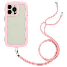  iPhone 16 Pro Max Skal Wavy Hybrid Mobilsn&ouml;re Rosa