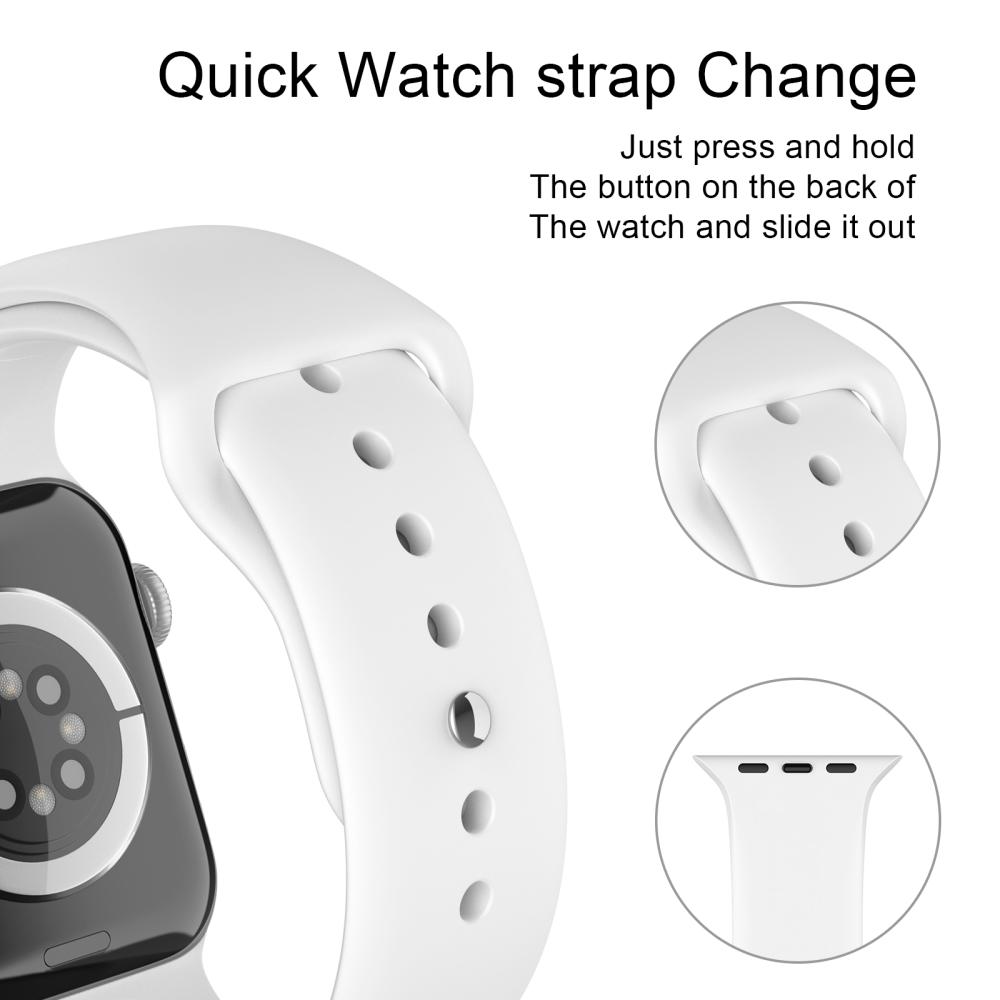 ColorPop Apple Watch 42/44/45/46/49 mm Silikon Armband (S/M) Vit
