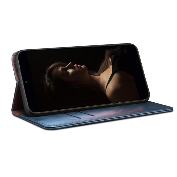 Bild 5,  Xiaomi 13 Pro 5G Fodral Oil Wax Flip Läder Blå