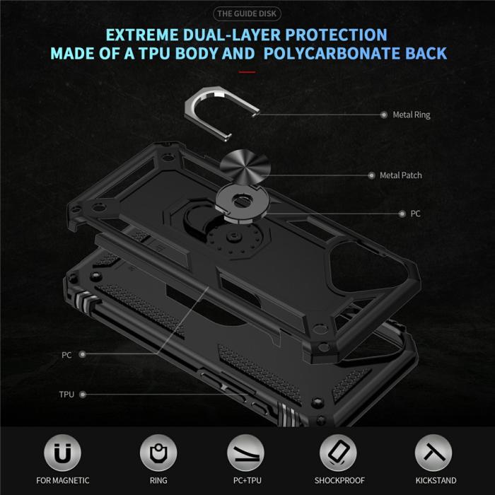 Bild 6,  iPhone 17 Skal Shockproof Hybrid Ring Svart