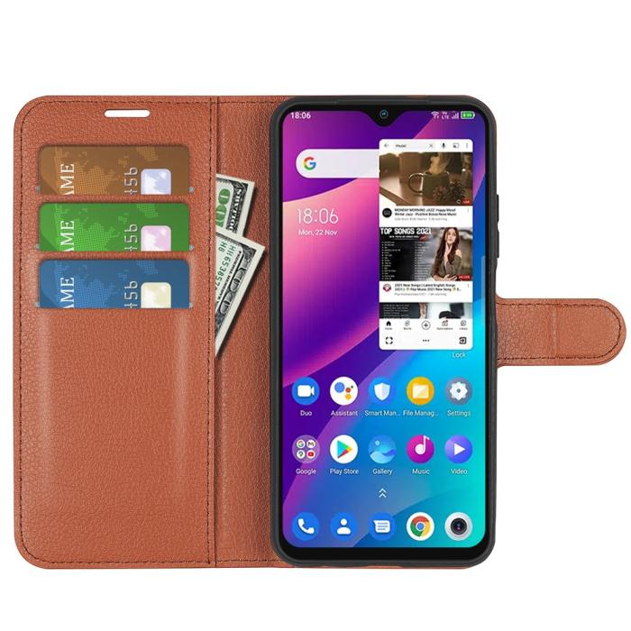 Bild 4,  TCL 305 (2022) Fodral Litchi Läder Brun