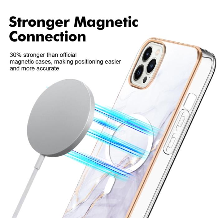 Bild 2,  iPhone 15 Pro Skal MagSafe Marmor Vit