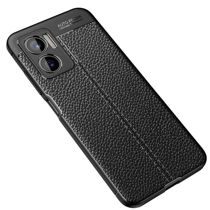 Bild 2,  Xiaomi Redmi 10 5G Skal Litchi Textur Svart