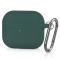 AirPods 3 Skal Silikon Litchi Textur Karbinhake Forest Green