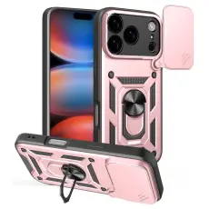  iPhone 17 Pro/18 Pro Skal CamShield Ring Hybrid Ros&eacute;guld
