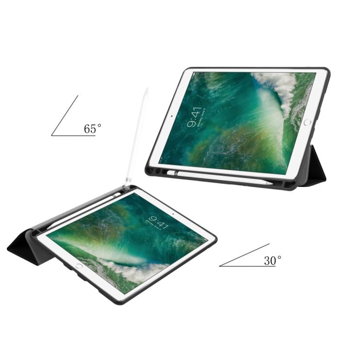 Bild 2,  iPad Air (2019) / Pro 10.5 (2017) - Tri-Fold Fodral Med Pennhållare - Svart