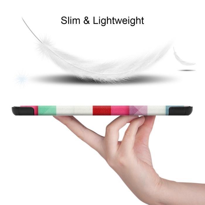 Bild 2,  Samsung Galaxy Tab S7 / Tab S8 - Tri-Fold Fodral - Färgade Fyrkanter