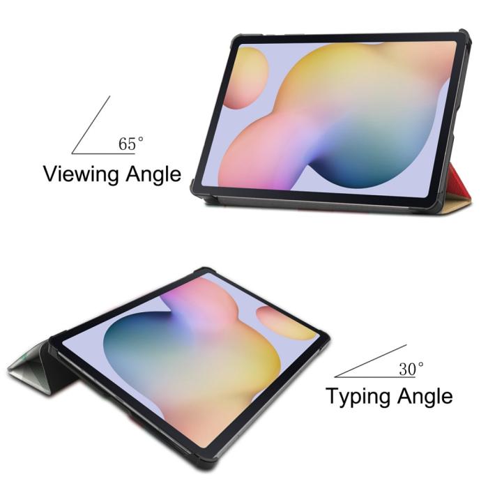 Bild 3,  Samsung Galaxy Tab S7 / Tab S8 - Tri-Fold Fodral - Färgade Fyrkanter