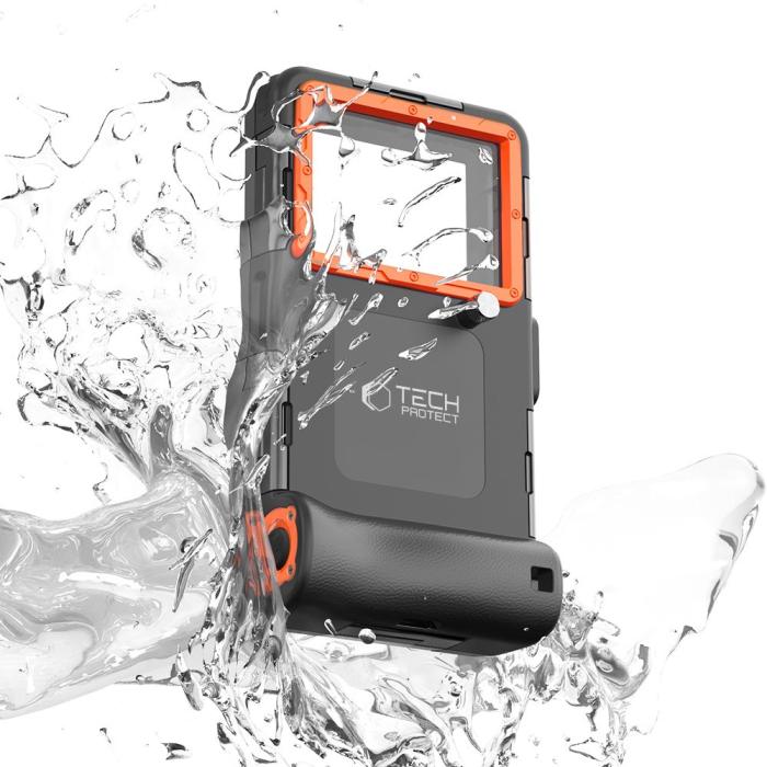 Bild 3, Tech-Protect Tech-Protect Universal IPX8 Dykning Vattentätt Fodral Svart/Orange