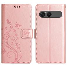  Sony Xperia 10 VII Fodral Med Blommigt Tryck Ros&eacute;guld