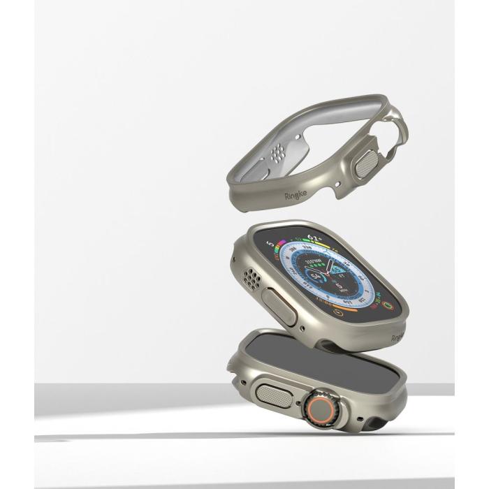 Bild 6, Ringke Ringke Apple Watch Ultra 49 mm 2-PACK Skal Slim Titanium Grey/Clear
