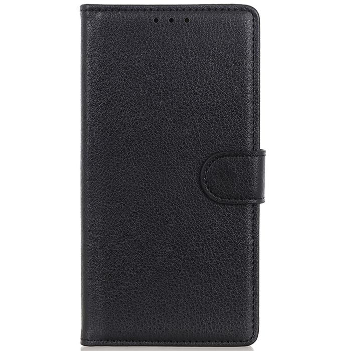 Bild 6,  Samsung Galaxy S23 FE Fodral Litchi Läder Svart