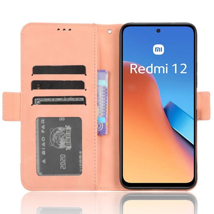 Bild 2,  Xiaomi Redmi 12 5G/4G Fodral Med Avtagbart Kortfodral Rosa