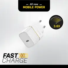 OtterBox OtterBox 30W GaN PD USB-C V&auml;ggladdare Vit