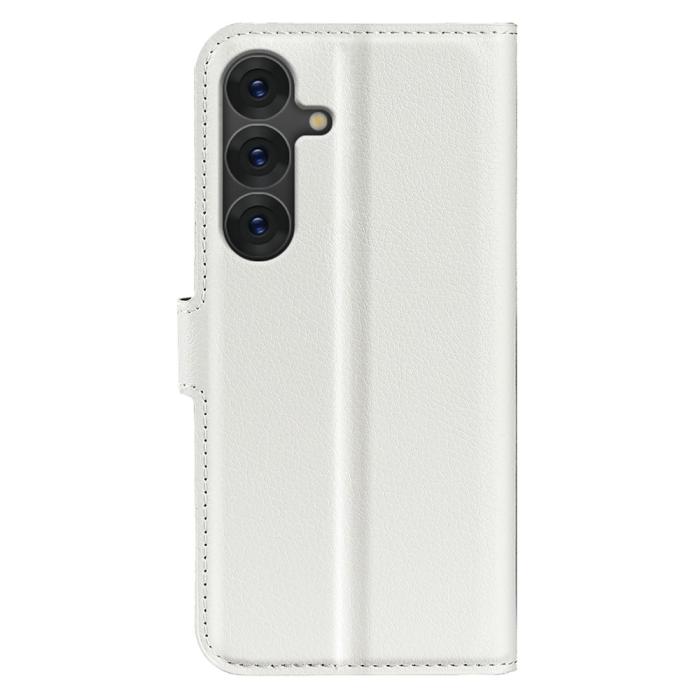 Bild 6,  Samsung Galaxy S25 Plus Fodral Litchi Läder Vit