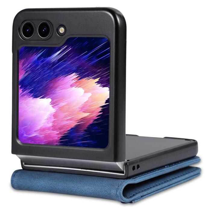 Bild 2, AZNS AZNS Galaxy Z Flip 6 / 7 FE Fodral Läder Blå