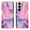  Samsung Galaxy S26 Fodral Läder Marmor Lila