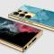 GKK GKK Galaxy S24 Ultra Skal Härdat Glas Electroplate Rhombus Röd