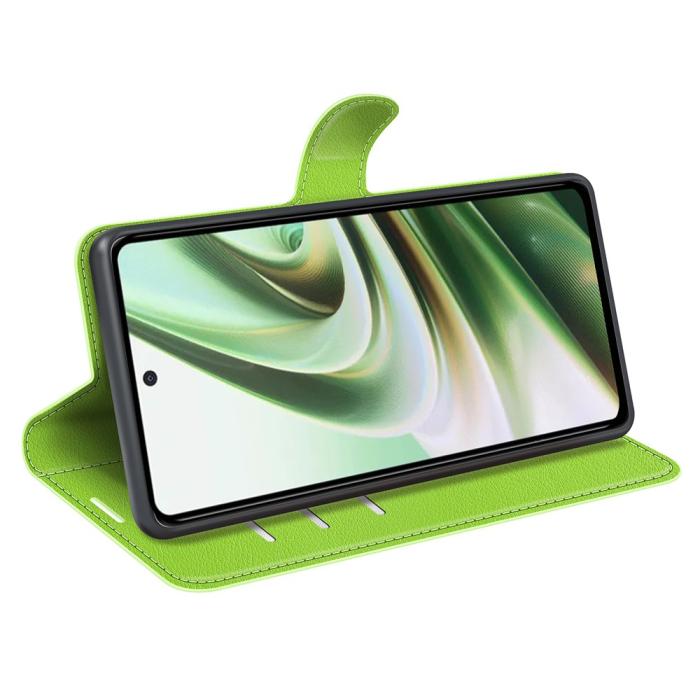 Bild 3,  OnePlus Nord CE 3 Lite 5G Fodral Litchi Läder Grön