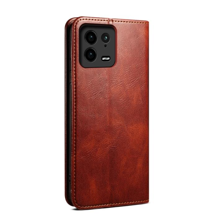 Bild 3,  Xiaomi 13 Pro 5G Fodral Oil Wax Flip Läder Brun