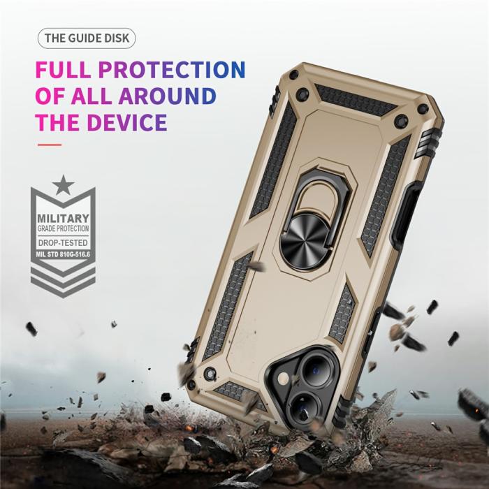 Bild 5,  iPhone 17 Skal Shockproof Hybrid Ring Guld