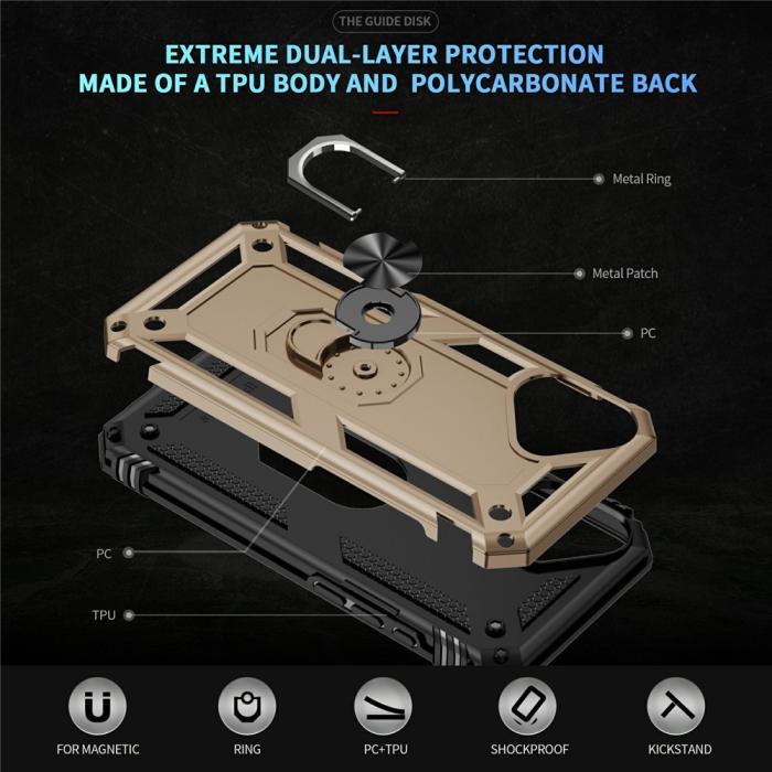 Bild 6,  iPhone 17 Skal Shockproof Hybrid Ring Guld