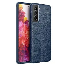  Samsung Galaxy S22 Plus Skal Litchi Textur Bl&aring;