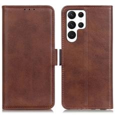  Samsung Galaxy S23 Ultra Fodral Magnetisk St&auml;ngning Brun
