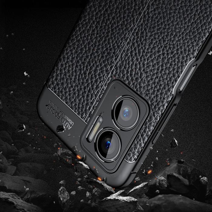 Bild 6,  Xiaomi Redmi 10 5G Skal Litchi Textur Svart
