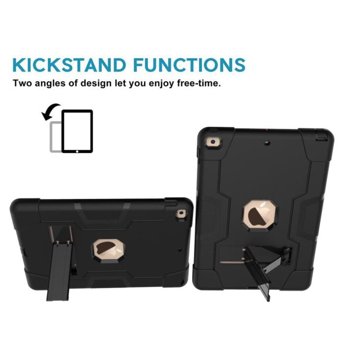 Bild 4,  iPad 10.2 2019/2020/2021 Shockproof Hybrid Skal Med Kickstand Svart
