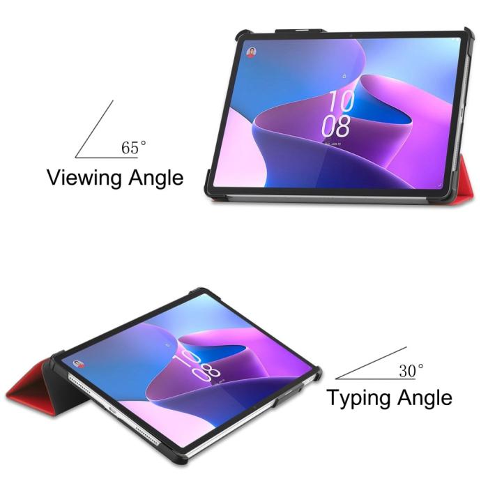 Bild 6,  Lenovo Tab P11 Pro Gen 2 Fodral Tri-Fold Läder Röd