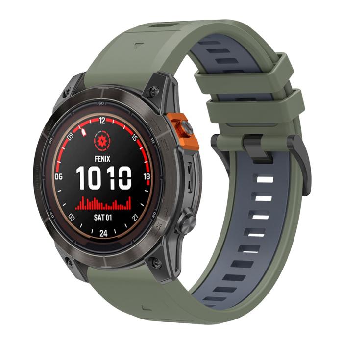 Bild 4,  Garmin Fenix 26 mm Armband Quick Release Silikon Grön