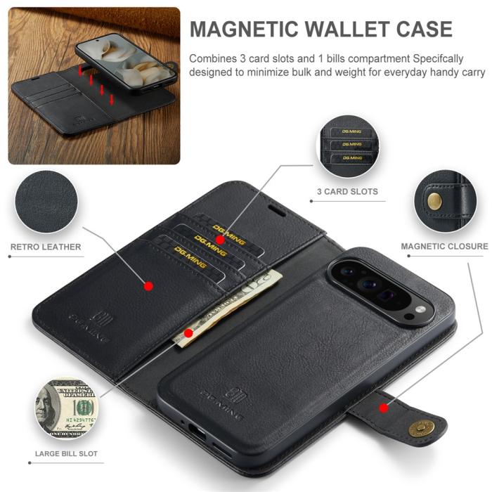 Bild 5, DG.MING DG.MING Google Pixel 10 Pro XL 2in1 Magnet Fodral / Skal Svart