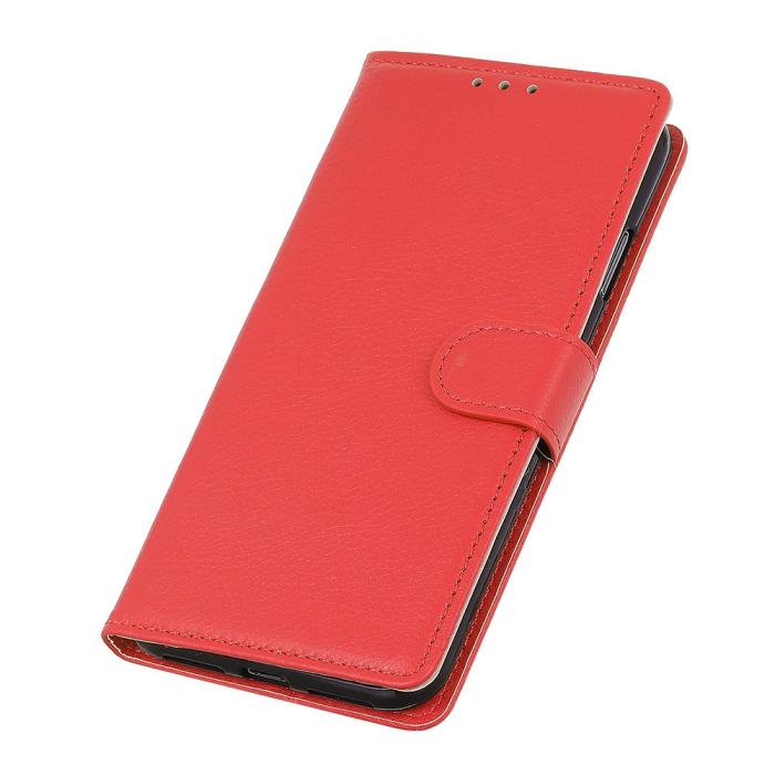Bild 6,  Nokia G10 / G20 Fodral Litchi Läder Röd