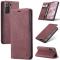 CASEME CASEME Samsung Galaxy S22 Fodral Flip Retro Läder Röd
