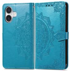  iPhone 16 Fodral Mandala L&auml;der Bl&aring;
