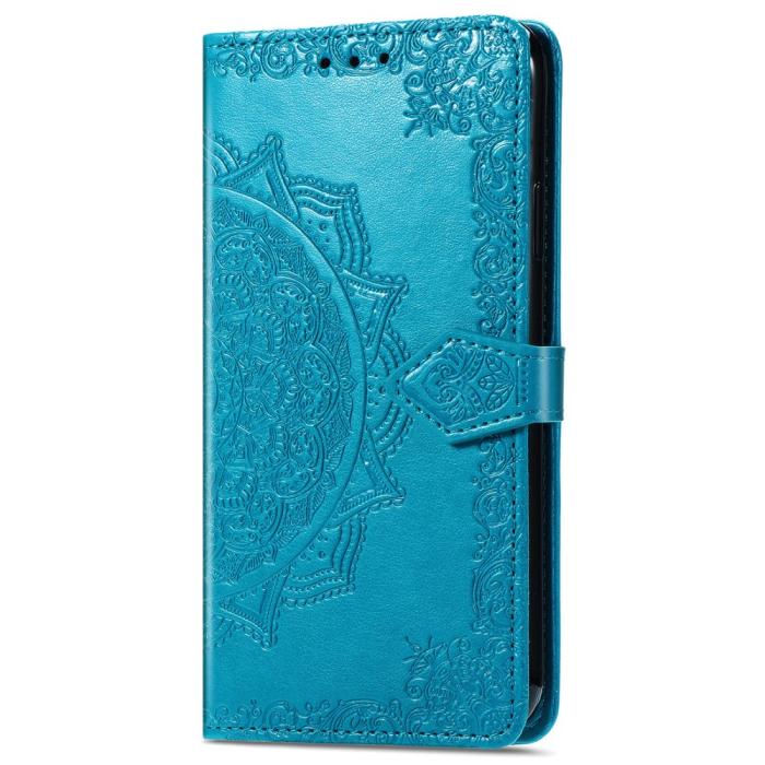 Bild 4,  iPhone 16 Fodral Mandala Läder Blå