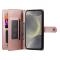  Samsung Galaxy S25 Fodral Multifunktionell Läder Roséguld