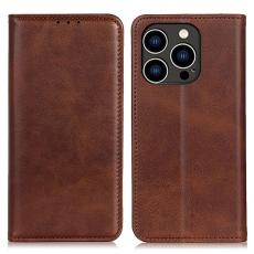  iPhone 16 Pro Fodral Flip L&auml;der Brun