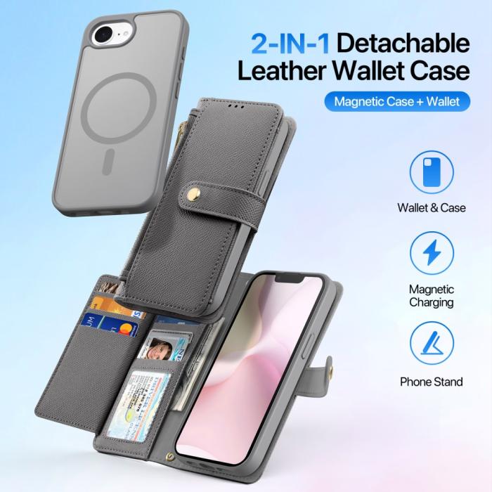 Bild 3, DUX DUCIS DUX DUCIS iPhone 17e / 16e 2in1 Magnet Fodral Lawa Series Grå