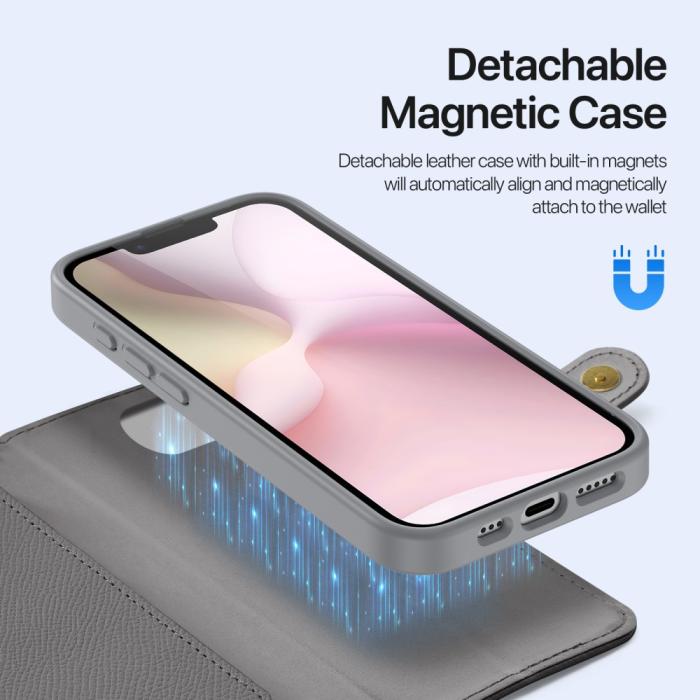 Bild 5, DUX DUCIS DUX DUCIS iPhone 17e / 16e 2in1 Magnet Fodral Lawa Series Grå