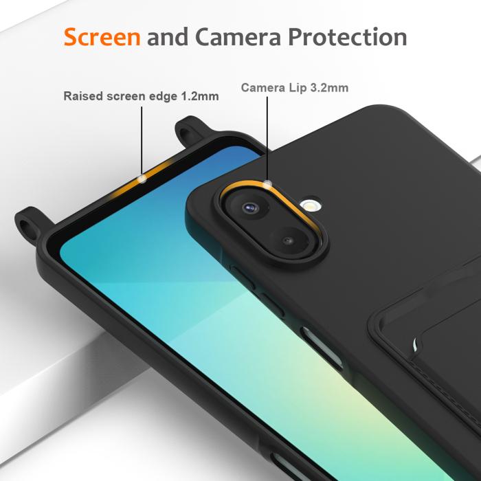 Bild 5,  Samsung Galaxy A07 Skal Med Kortfack & Mobilsnöre Svart